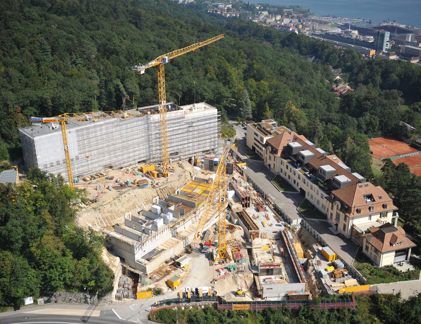 Image aérienne les Cadolles neuchâtel bernasconi sa